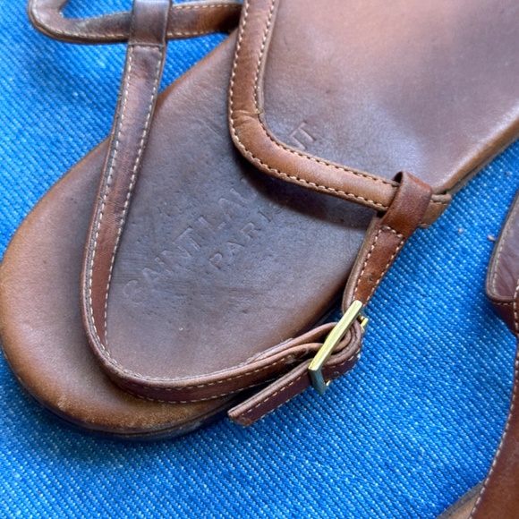 Saint Laurent flat leather sandals - Picture 3 of 4